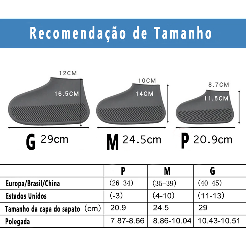 SAPATO IMPERMEÁVEL DE SILICONE