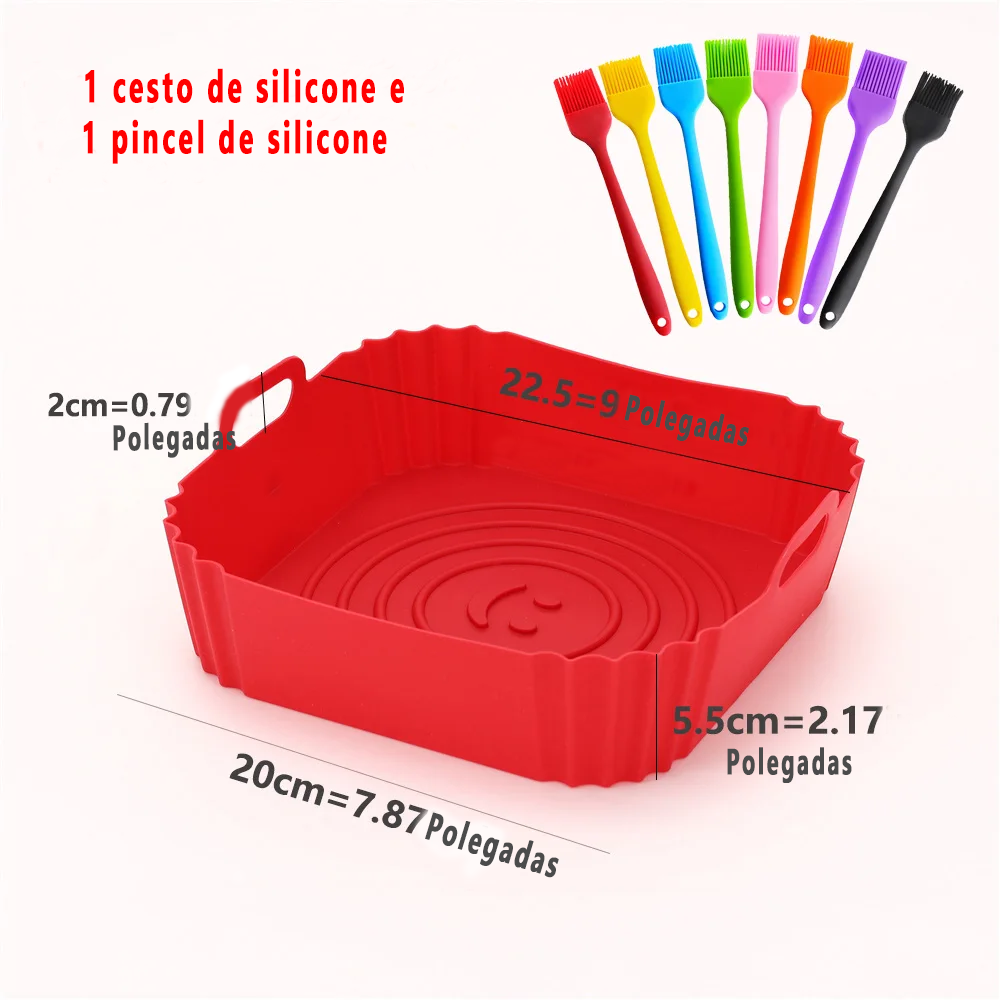 CESTO DE SILICONE FORRO PARA AIR FRYER